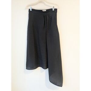 NEW CO Asymmetrical Silk Blend Textured Skirt